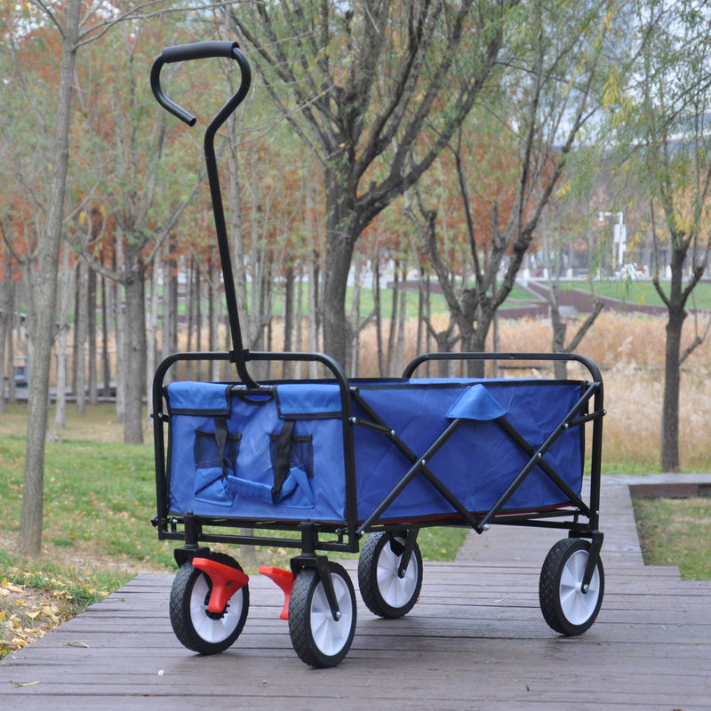 Blue Folding Utility Wagon Shopping Beach Cart - Urban Living Furniture (Los Angeles, CA)