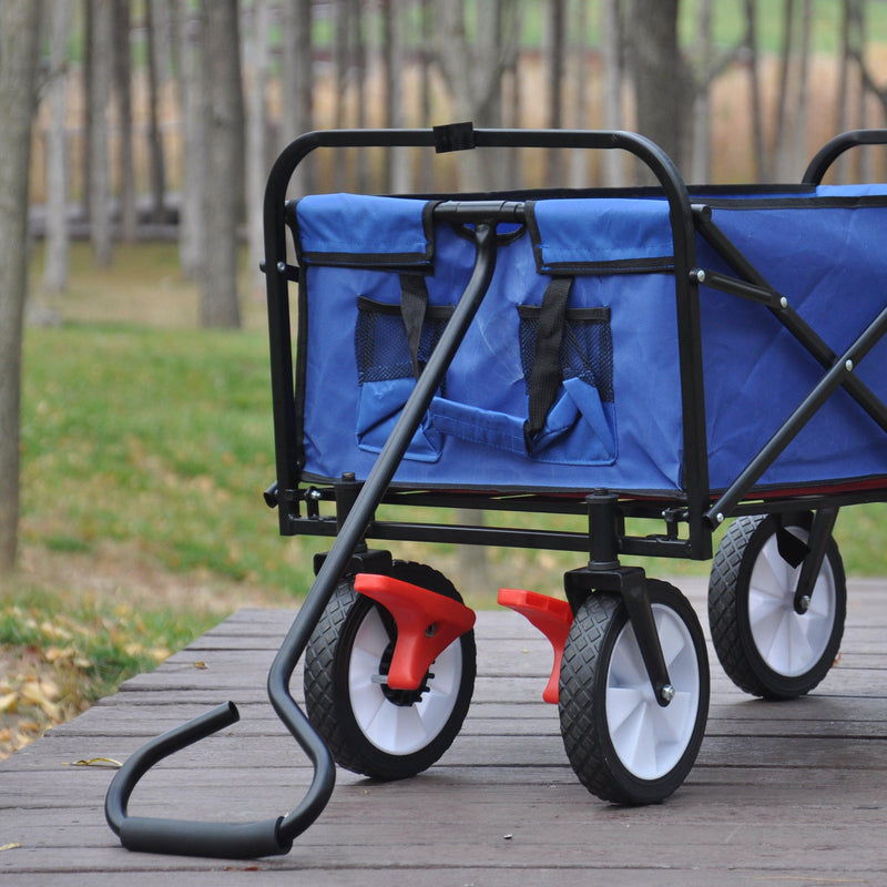 Blue Folding Utility Wagon Shopping Beach Cart - Urban Living Furniture (Los Angeles, CA)