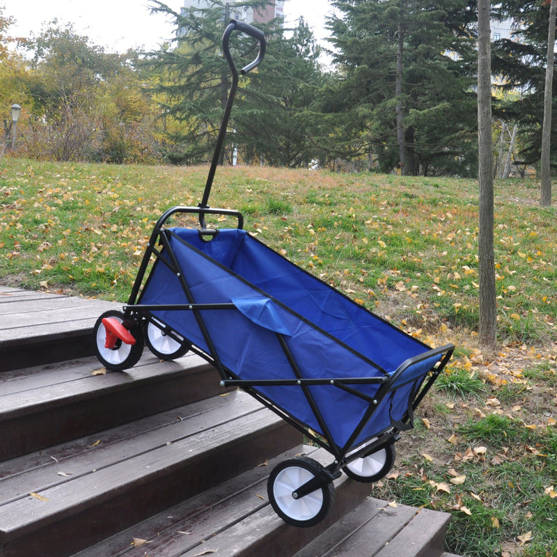 Blue Folding Utility Wagon Shopping Beach Cart - Urban Living Furniture (Los Angeles, CA)