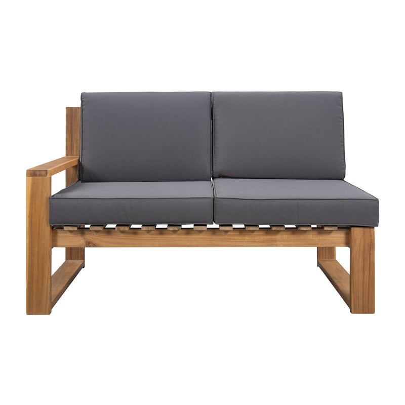 3 PCS Outdoor Patio Acacia Wood Sectional Set and Grey Cushions - Urban Living Furniture (Los Angeles, CA)