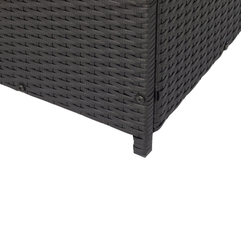 Outdoor 113 Gallon Black Rattan WickerStorage Wicker Lid - Urban Living Furniture (Los Angeles, CA)