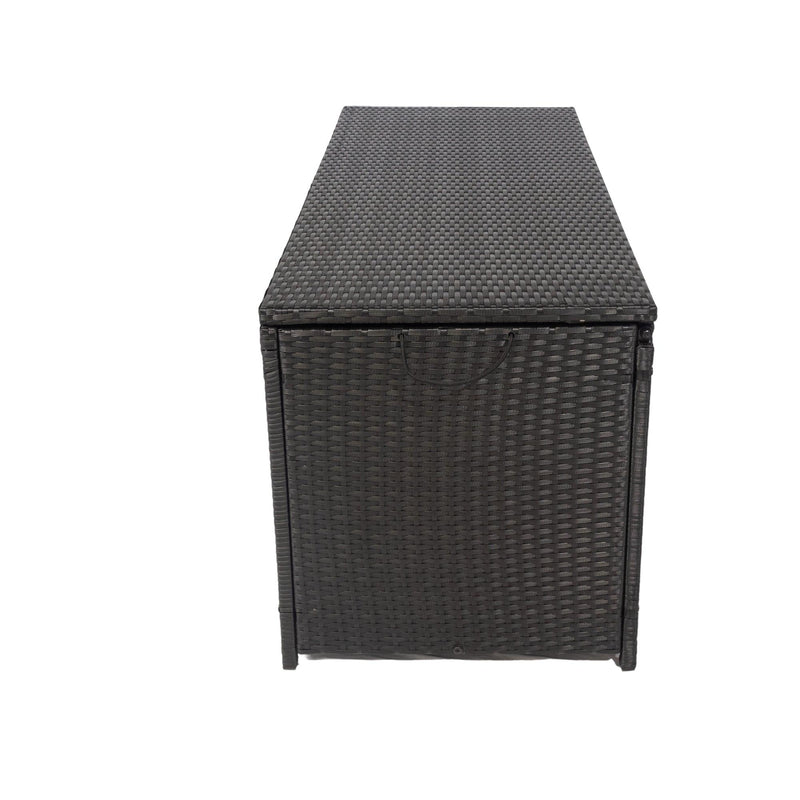 Outdoor 113 Gallon Black Rattan WickerStorage Wicker Lid - Urban Living Furniture (Los Angeles, CA)