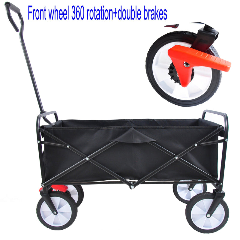 Black Folding Utility Wagon Shopping Beach Cart - Urban Living Furniture (Los Angeles, CA)