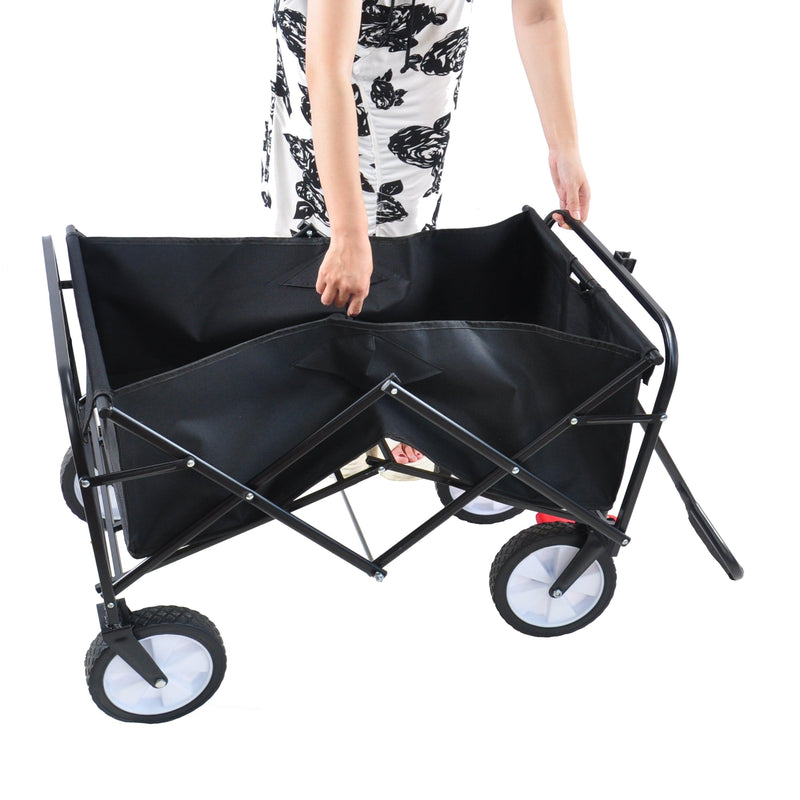 Black Folding Utility Wagon Shopping Beach Cart - Urban Living Furniture (Los Angeles, CA)