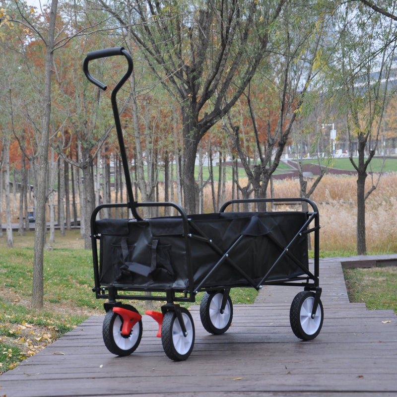 Black Folding Utility Wagon Shopping Beach Cart - Urban Living Furniture (Los Angeles, CA)