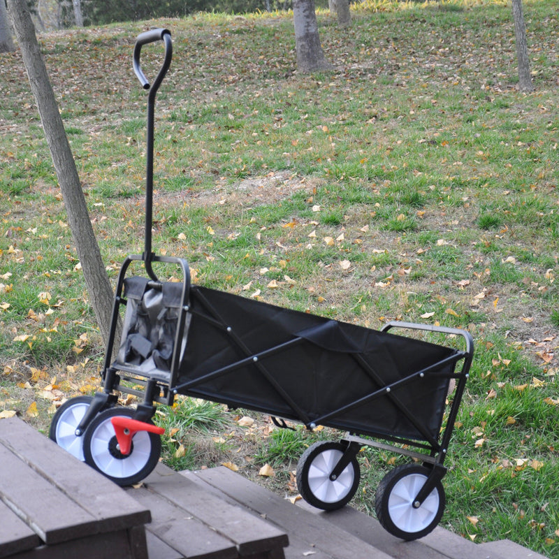 Black Folding Utility Wagon Shopping Beach Cart - Urban Living Furniture (Los Angeles, CA)