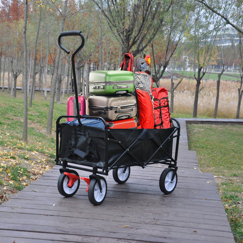 Black Folding Utility Wagon Shopping Beach Cart - Urban Living Furniture (Los Angeles, CA)