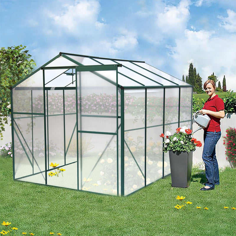 6ft x 8ft Aluminum Alloy Frame Outdoor Greenhouse