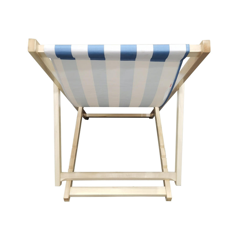 Blue Stripe Folding Beach Chaise Lounge Chair