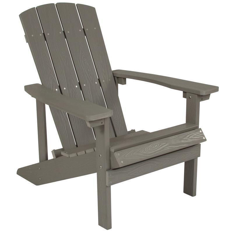 Charlestown All-Weather Poly Resin Wood Adirondack Chair in Gray - Urban Living Furniture (Los Angeles, CA)