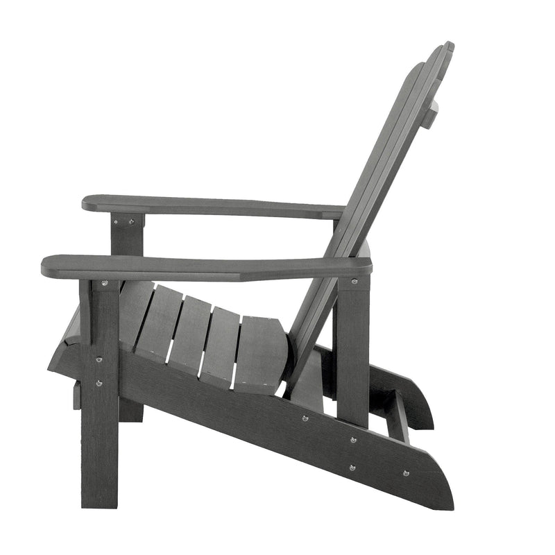 Outdoor Weather Resistant Plastic Wood Adirondack Chair - Gray - Urban Living Furniture (Los Angeles, CA)