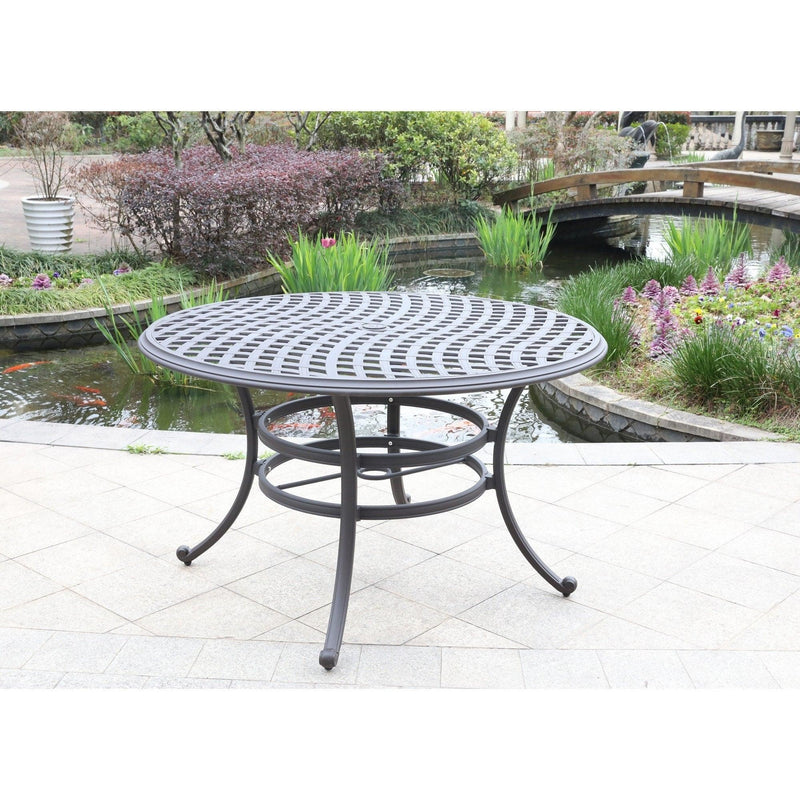 Aluminum Round Dining Table - Espresso Brown - Urban Living Furniture (Los Angeles, CA)