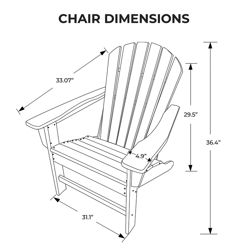 HDPE Resin Wood Adirondack Chair - Dark Brown - Urban Living Furniture (Los Angeles, CA)