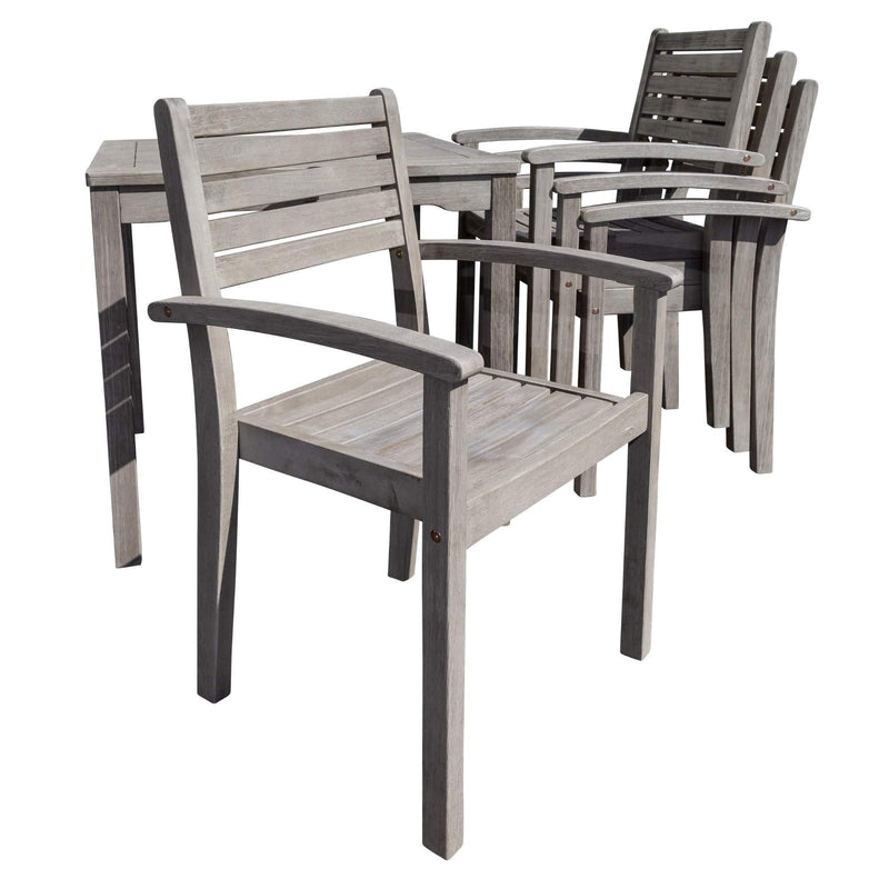 5 PCS Eucalyptus Dining Set - Driftwood Gray Finish - Urban Living Furniture (Los Angeles, CA)