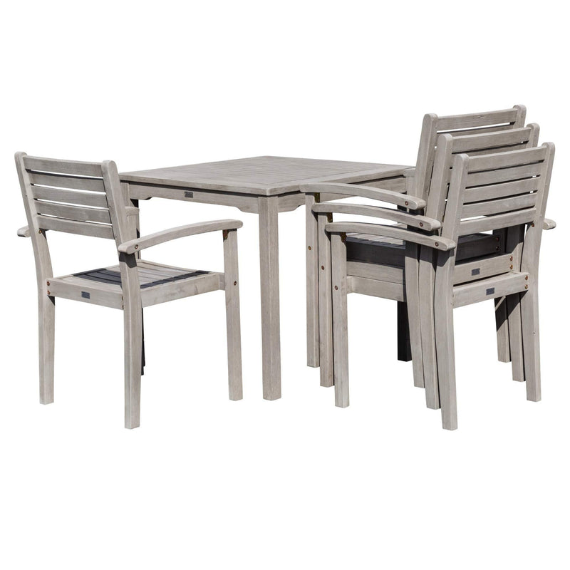 5 PCS Eucalyptus Dining Set - Driftwood Gray Finish - Urban Living Furniture (Los Angeles, CA)