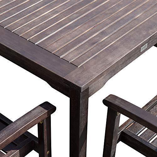 5 PCS Eucalyptus Dining Set - Espresso Finish - Urban Living Furniture (Los Angeles, CA)