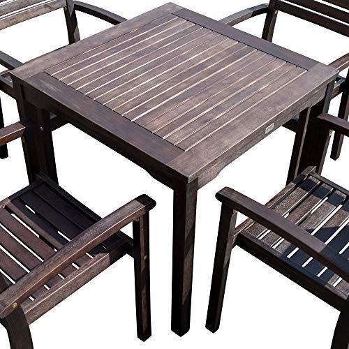 5 PCS Eucalyptus Dining Set - Espresso Finish - Urban Living Furniture (Los Angeles, CA)