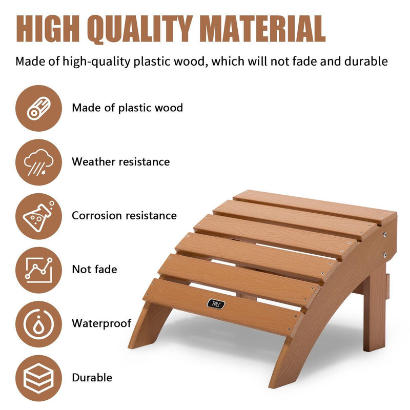 All-Weather and Fade-Resistant Adirondack Ottoman Footstool