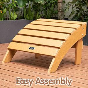 All-Weather and Fade-Resistant Adirondack Ottoman Footstool