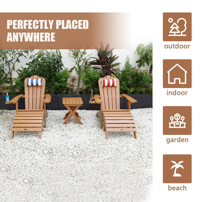 All-Weather and Fade-Resistant Adirondack Chair with Cup Holder Plastic