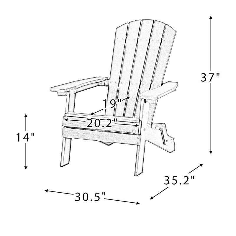 Plastic Folding Adirondack Chair - White