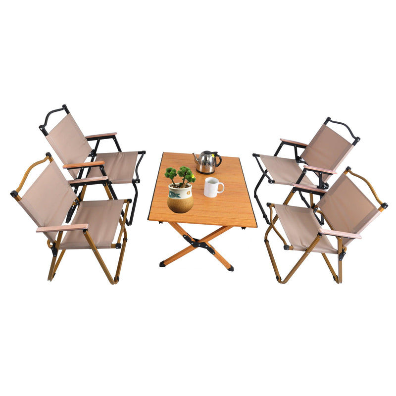 Portable Picnic Table With Solid Folding X-shaped Frame