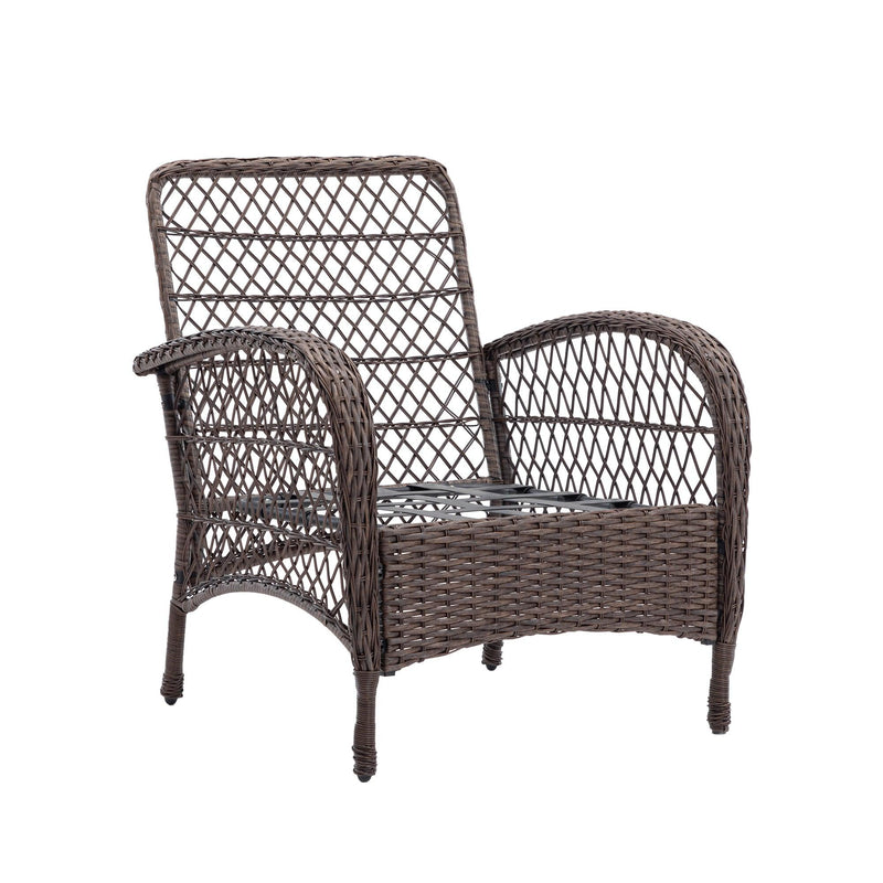 4 PCS Outdoor FurnitureModern Wicker Rattan Seating Set with Navy Cushion - Urban Living Furniture (Los Angeles, CA)