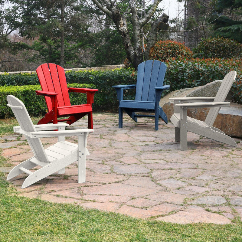 Outdoor Patio Sunlight Resistant HDPE Adirondack Chair - White