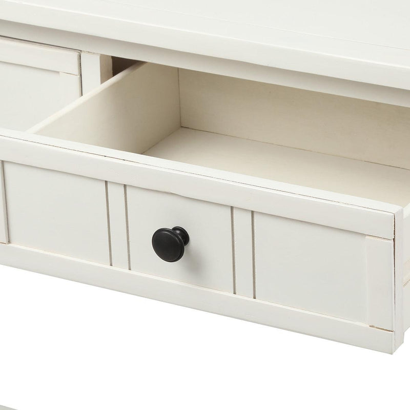 Daisy Series Console Table Traditional Design with Two Drawers and Bottom Shelf (Ivory White) - Urban Living Furniture (Los Angeles, CA)