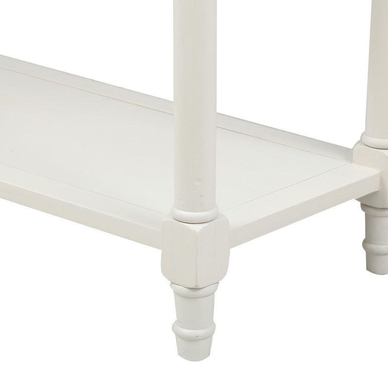 Daisy Series Console Table Traditional Design with Two Drawers and Bottom Shelf (Ivory White) - Urban Living Furniture (Los Angeles, CA)