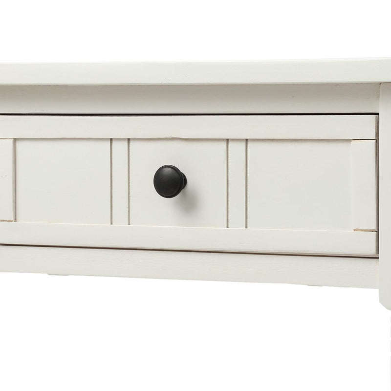 Daisy Series Console Table Traditional Design with Two Drawers and Bottom Shelf (Ivory White) - Urban Living Furniture (Los Angeles, CA)