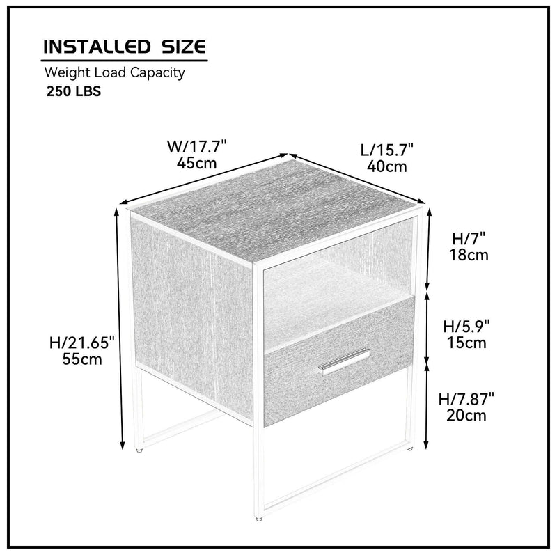 UpdateModern Nightstand with 1Drawers, Suitable for Bedroom/Living Room/Side Table (ld and Black ) - Urban Living Furniture (Los Angeles, CA)