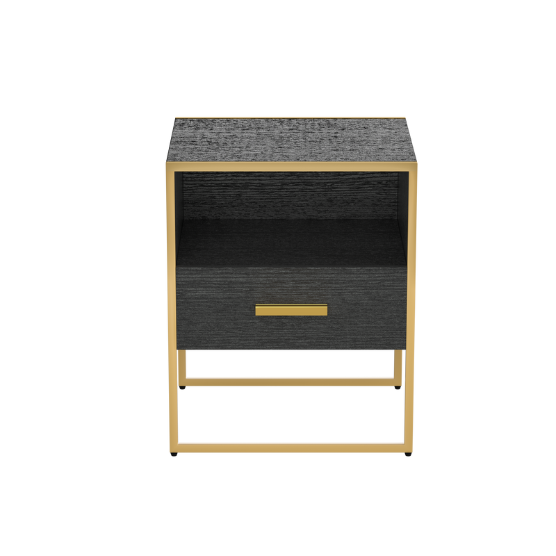 UpdateModern Nightstand with 1Drawers, Suitable for Bedroom/Living Room/Side Table (ld and Black )