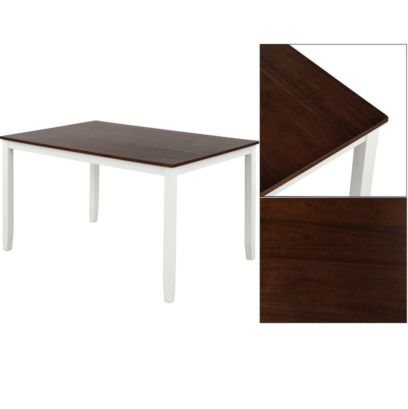 6 Piece Dining Table Set with Bench, Table Set with Waterproof Coat, Ivory and Cherry - Urban Living Furniture (Los Angeles, CA)