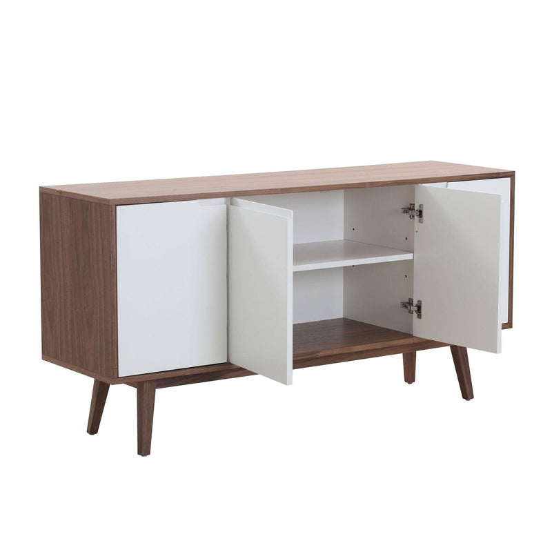 Modern Sideboard with 4 Door, Buffet Cabinet,Storage Cabinet, Buffet Table Anti-Topple Design, and Large Countertop Walnut - Urban Living Furniture (Los Angeles, CA)