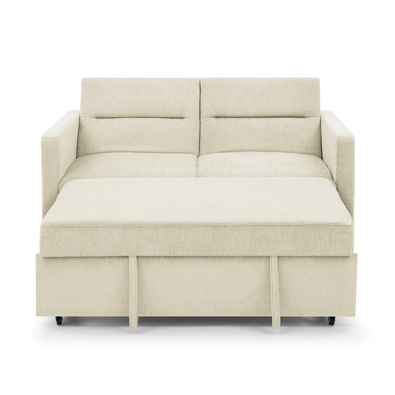 Loveseats Sofa Bed with Pull-out Bed，Adjsutable Back and Two Arm Pocket，Beige （54.5“x33”x31.5“） - Urban Living Furniture (Los Angeles, CA)