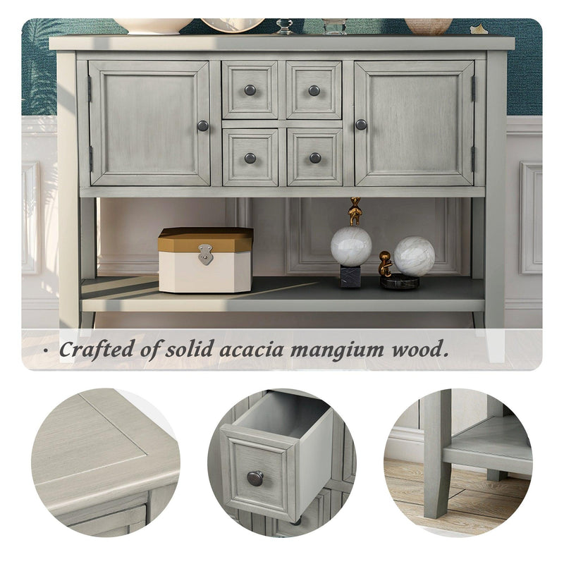 Cambridge Series Buffet Sideboard Console Table with Bottom Shelf (Antique Gray) - Urban Living Furniture (Los Angeles, CA)