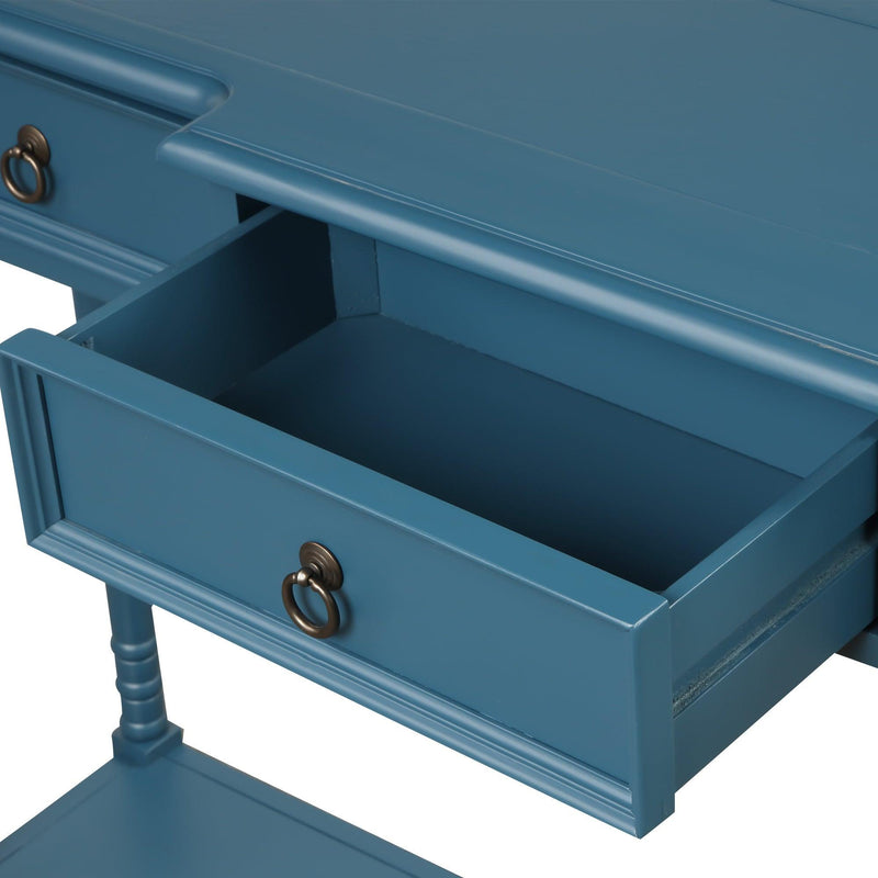 Console Table Sofa Table with Drawers for Entryway with Projecting Drawers and Long Shelf (Antique Navy) - Urban Living Furniture (Los Angeles, CA)