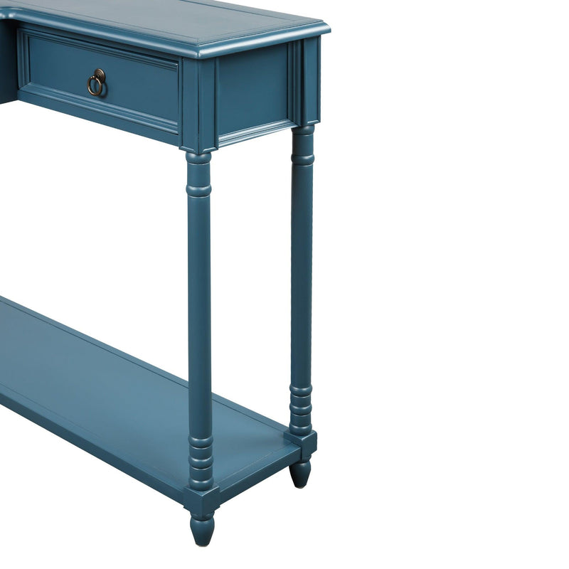 Console Table Sofa Table with Drawers for Entryway with Projecting Drawers and Long Shelf (Antique Navy) - Urban Living Furniture (Los Angeles, CA)