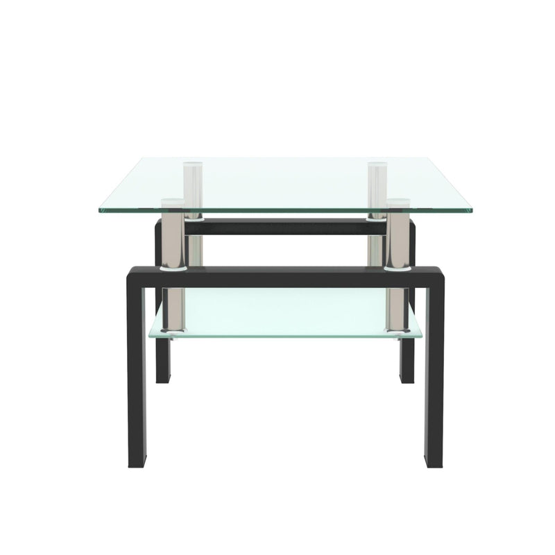 Rectangle Black Glass Coffee Table, Clear Coffee Table,Modern Side Center Tables for Living Room, Living Room Furniture - Urban Living Furniture (Los Angeles, CA)