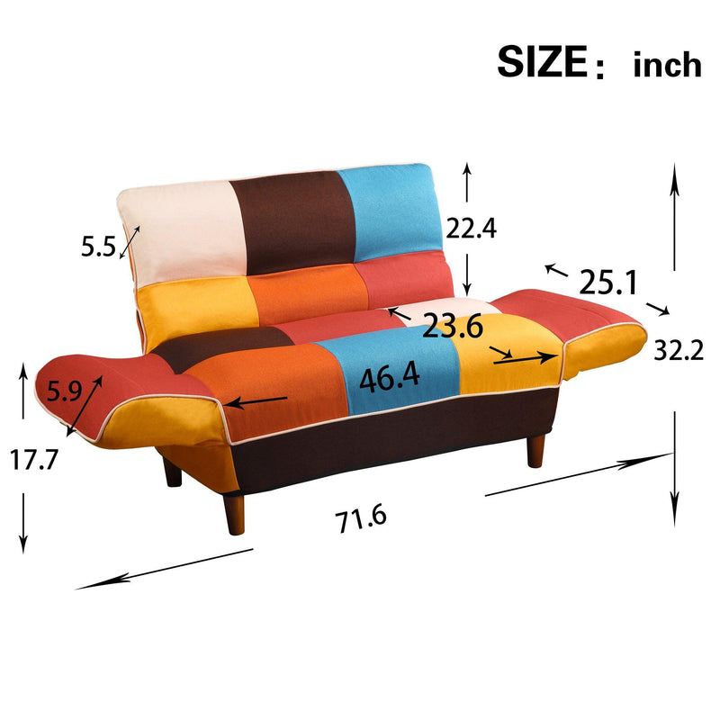 Small Space Colorful Sleeper Sofa, Solid Wood Legs - Urban Living Furniture (Los Angeles, CA)