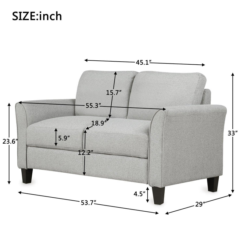 Living Room Furniture Love Seat Sofa Double Seat Sofa (Loveseat Chair)(Light Gray) - Urban Living Furniture (Los Angeles, CA)