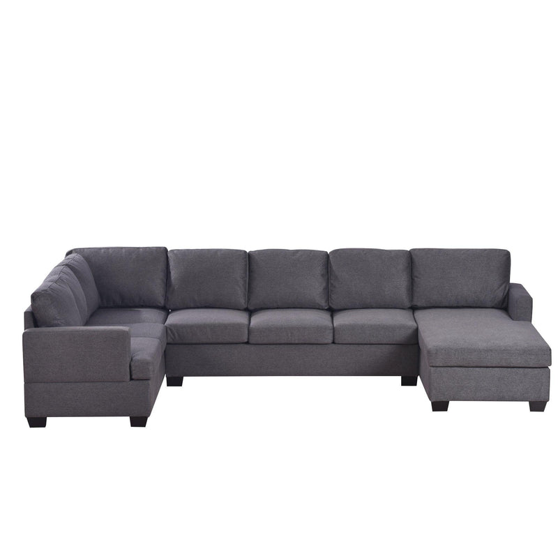 Modern Large Upholstered  U-Shape Sectional Sofa, Extra Wide Chaise Lounge Couch,  Grey - Urban Living Furniture (Los Angeles, CA)