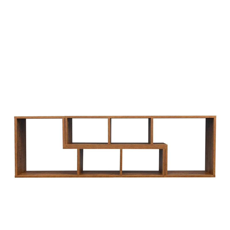 Double L-Shaped TV Stand，Display Shelf ，Bookcase for Home Furniture,Walnut - Urban Living Furniture (Los Angeles, CA)