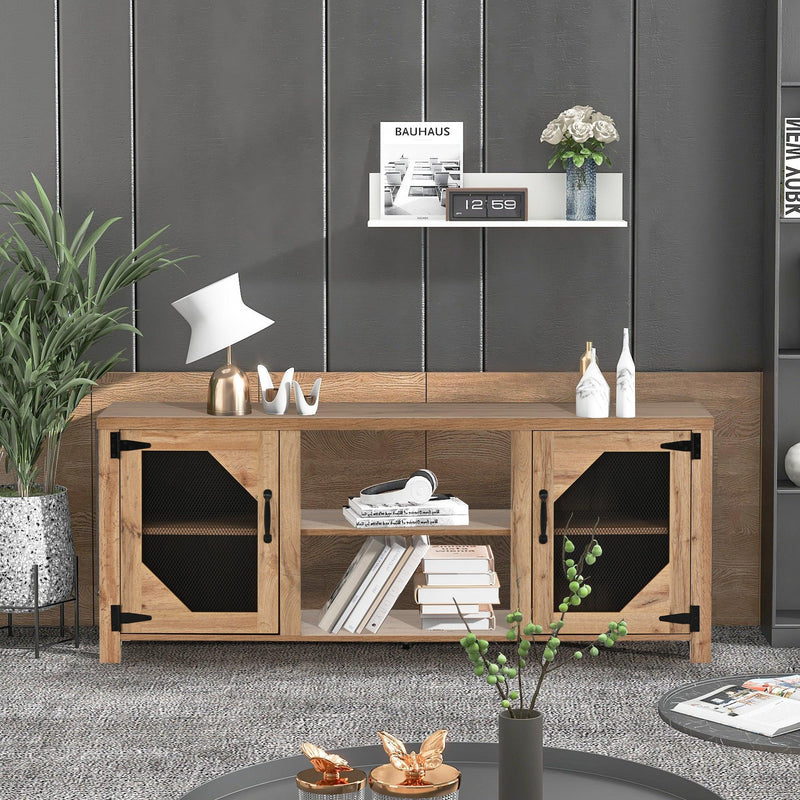 Modern TV Stand for 65” TV with LargeStorage Space, 3 Levels Adjustable shelves, Magnetic Cabinet Door, Entertainment Center for Living Room, Bedroom - Urban Living Furniture (Los Angeles, CA)