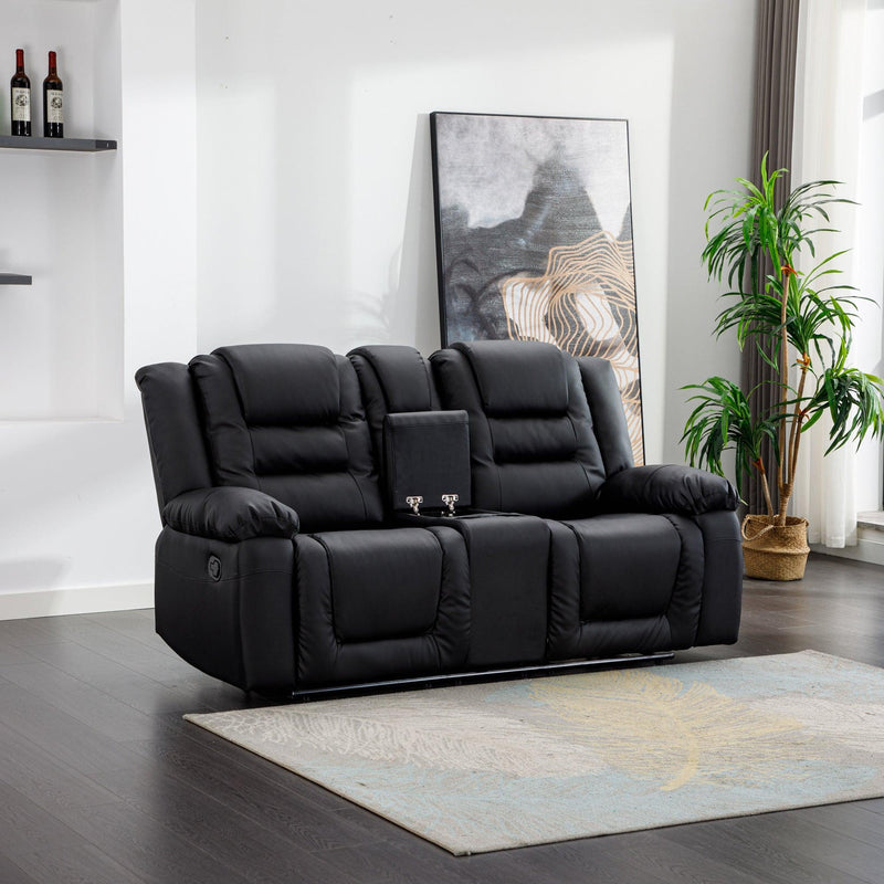 Home Theater Seating Manual Recliner, PU Leather Reclining Loveseat for Living Room - Urban Living Furniture (Los Angeles, CA)