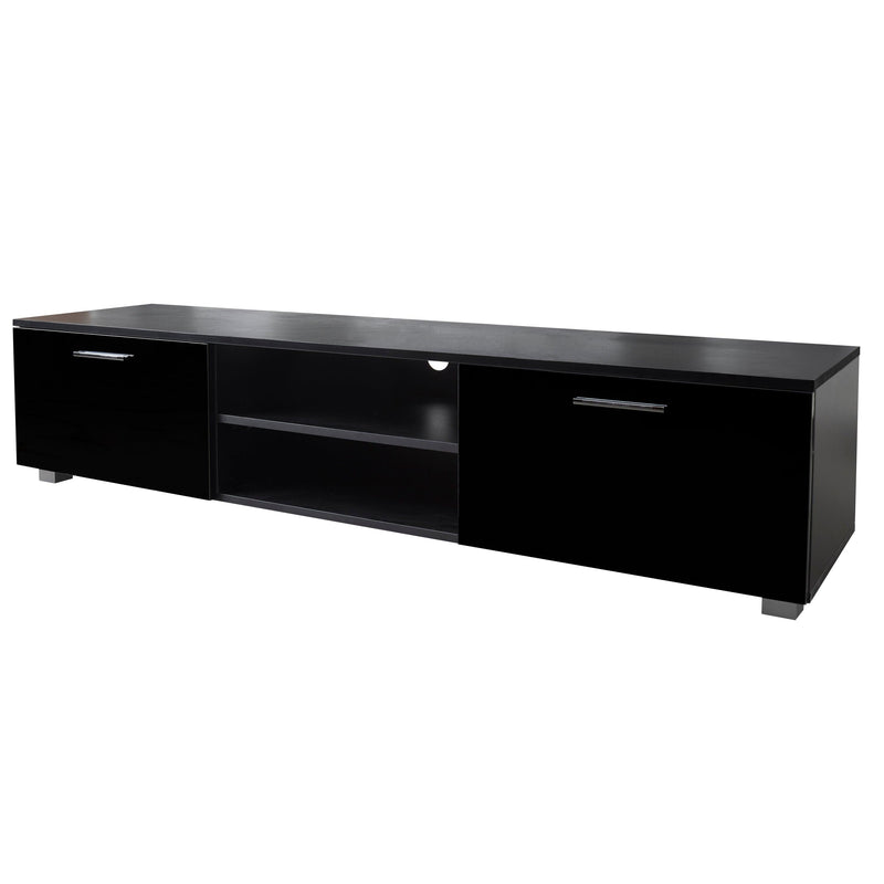 Black TV Stand for 70 Inch TV Stands, Media Console Entertainment Center Television Table, 2Storage Cabinet with Open Shelves for Living Room Bedroom - Urban Living Furniture (Los Angeles, CA)