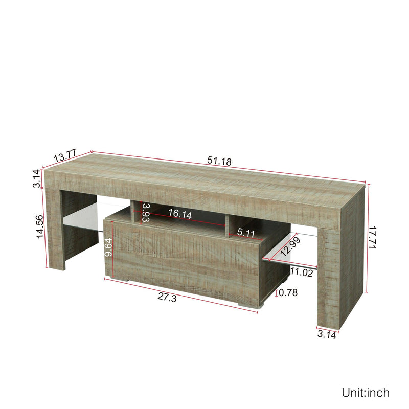 TV Stand with LED RGB Lights,Flat Screen TV Cabinet, Gaming Consoles - in Lounge Room, Living Room and Bedroom，GREY OAK - Urban Living Furniture (Los Angeles, CA)