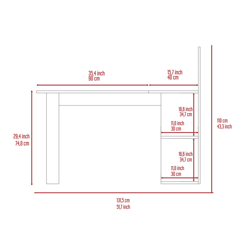 Fairfield 4-Shelf L-Shaped Computer Desk Black Wengue - Urban Living Furniture (Los Angeles, CA)