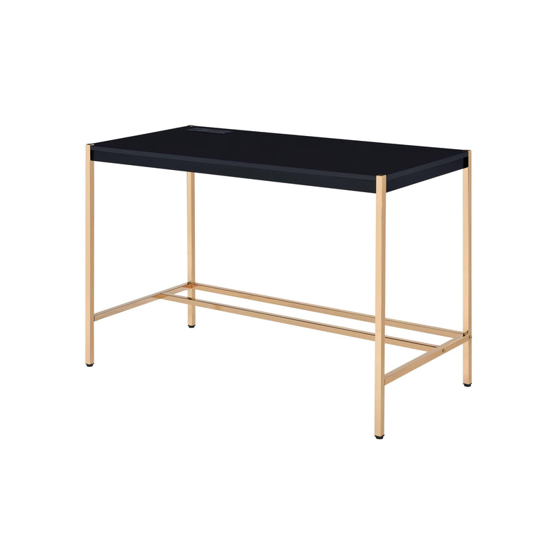 ACME Midriaks Writing Desk w/USB Port in Black & Gold Finish OF00021 - Urban Living Furniture (Los Angeles, CA)